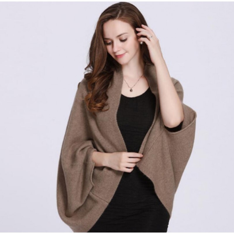 100%Cashmere Scarf Women Shawl Solid Color Warm Winter Scarfs Brown